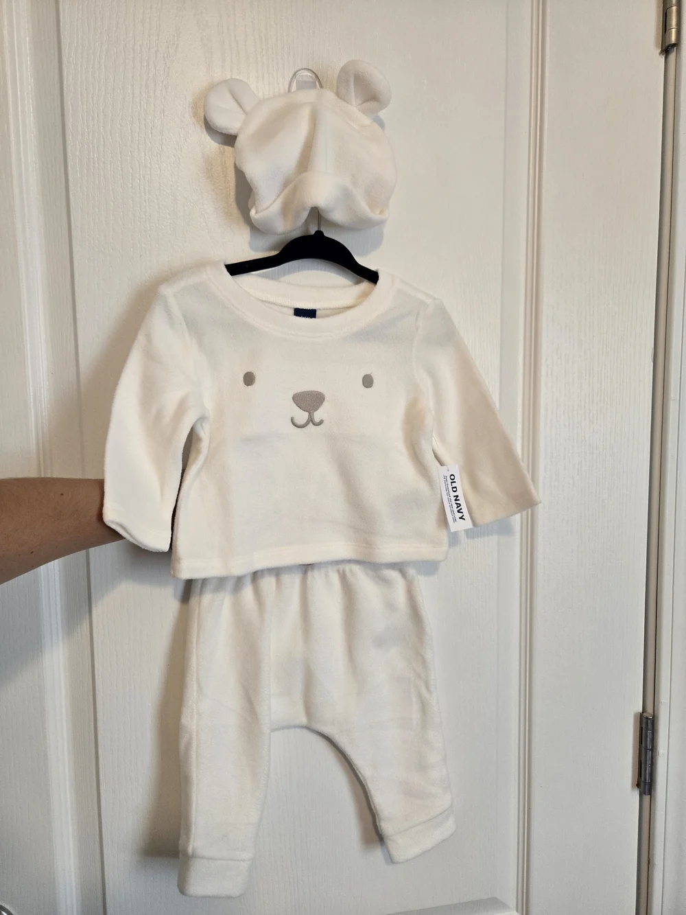 Old Navy Cream Bear Face 3-Piece Matching Set